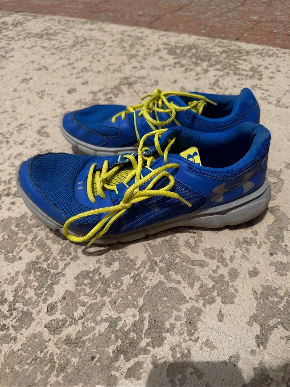 Under Armour Blue Athletic Sneakers with Yellow Laces